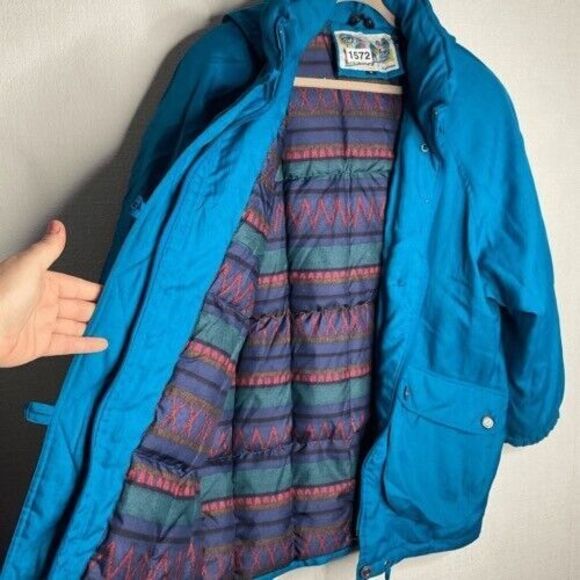 VTG 80s Winter Club Unisex Adult Size M Full Zip Down Puffer Winter Ski Jacket - Picture 6 of 10